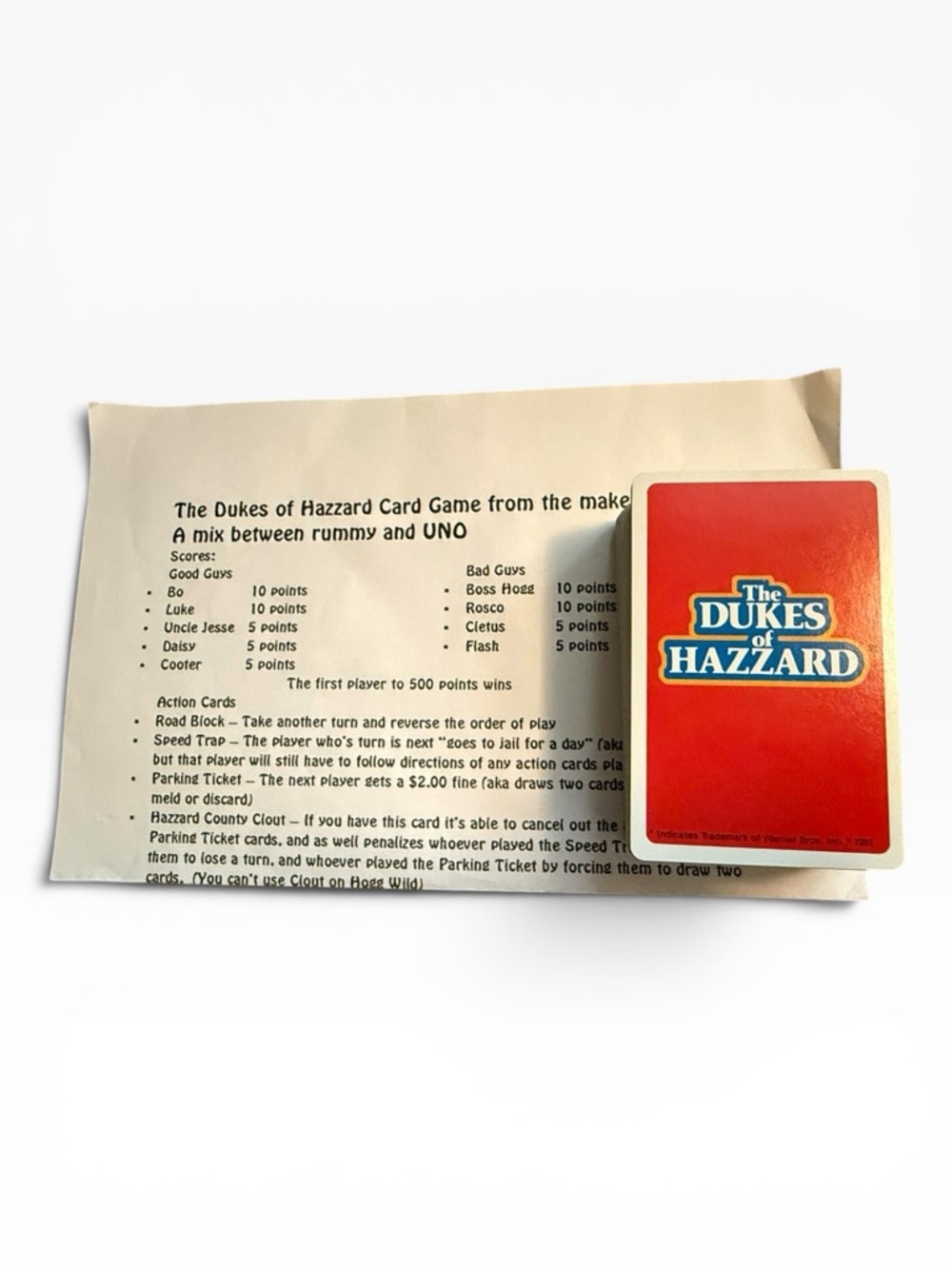 Vintage 1981 Dukes of Hazzard Card Game by International Games